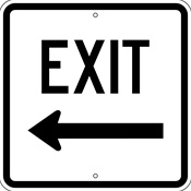 Exit (Left Arrow) sign