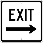 Exit (Right Arrow) sign