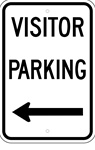 Visitor Parking (Left Arrow) sign