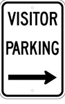 Visitor Parking (Right Arrow) sign