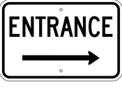 Entrance (Right Arrow) sign