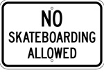 No Skateboarding sign