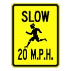 Slow Children 20 mph sign