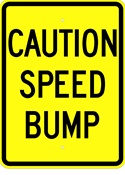 Caution Speed Bump sign
