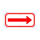 Red Horizontal Arrow on White sign