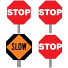 Stop/Slow Road Sign, Traffic Control