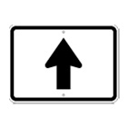 Black Vertical Arrow on White sign