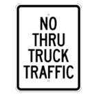 No Thru Truck Traffic sign