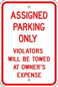 Assigned Parking Only sign