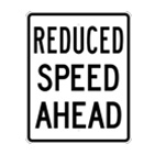 Reduced Speed Ahead sign