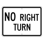 No Right Turn sign