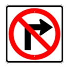 No Right Turn icon sign