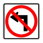 No Left Turn icon sign