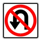 No U Turn icon sign