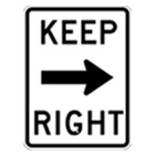 Keep Right sign
