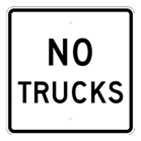 No Trucks sign