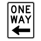 One Way (Left) sign