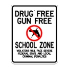 Drug Free Gun Free School Zone sign