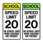 School Speed Limit 20 sign