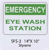 Emergency Eye Wash Station styrene sign