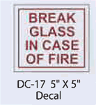 Fire Break Glass decal