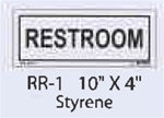 Restroom styrene sign
