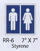 Unisex Men/Women symbols styrene sign