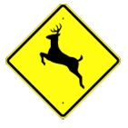 Deer Crossing Warning sign