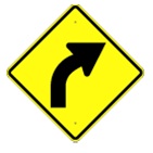 Right Curve Arrow Warning sign