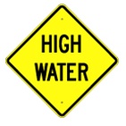 High Water Warning sign