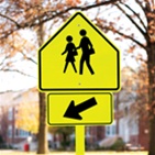 School Crossing (ARROW) sign