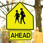 School Crossing (AHEAD) sign