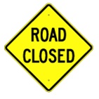 Road Closed Warning sign